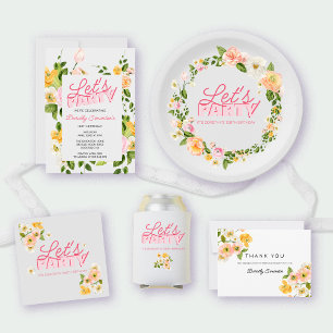 Colourful Spring Flowers Lettering 100th Birthday Napkin