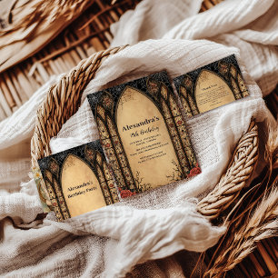 Gothic Cathedral Midnight Birthday Thank You Card