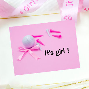Golf It's GIRL  Golfer baby pink theme watercolor Wrapping Paper