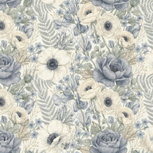 Elegant Dusty Blue Peony French Floral Wedding Save The Date