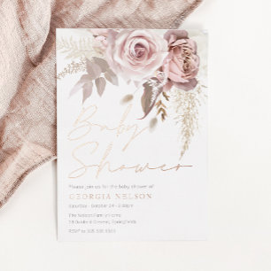 Blush Pink Floral Beautiful Baby Shower Napkin