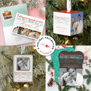 Mr & Mrs 1st Christmas Mistletoes Holiday Wedding