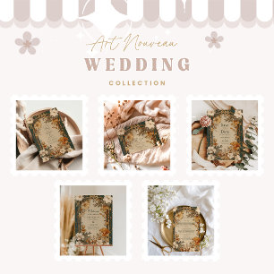 Elegant Vintage Floral Frame Wedding Invitation