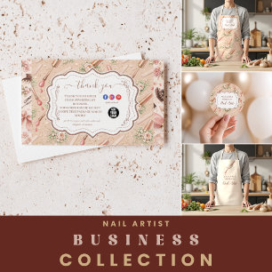 Luxury Floral Nail Artist Business Apron