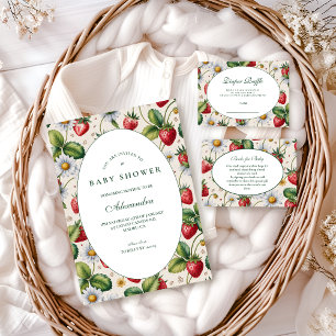 Fresh Berry Gingham Baby Shower Invitation