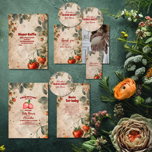 Strawberry Baby Sweet Shower  Books for Baby  Enclosure Card