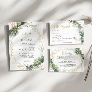 Elegant Eucalyptus Greenery Flat Wedding Place Card
