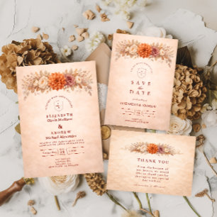 Romantic Autumn Garden Wedding Save The Date