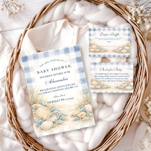 Elegant Coastal Seashell Diapper Raffle Enclosure Card