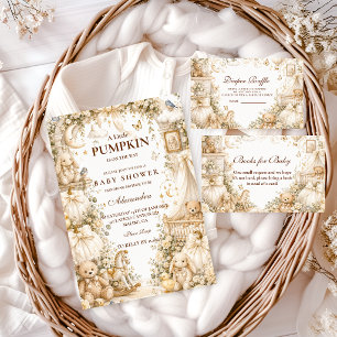 Luxury White Pumpkin Baby Shower Invitation