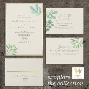 Rustic Watercolor Foliage Wedding Place Card