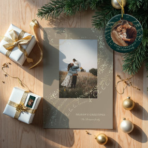 Fa La La Magical Gold Christmas Photo Collage Wrapping Paper Sheet