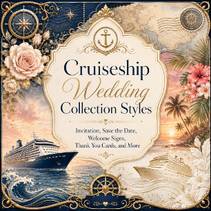 Romantic Cruise Wedding Voyage Rose Luxe Invitation