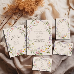 Boho Wildflower Floral Wedding Save The Date