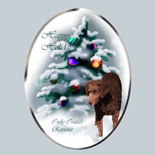 Curly Coated Retriever Christmas Gifts Holiday Card