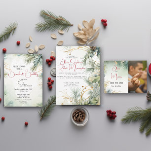 Winter Watercolor Greenery  Postcard