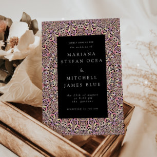 Romantic Geometric Mandala soft Pink Black  Napkin