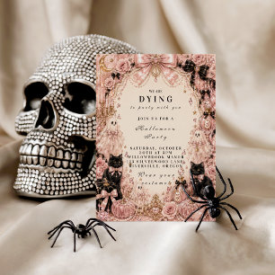 Elegant Pink Halloween Celebration Invitation