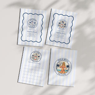 Preppy Beach Club Tinis & Bikinis Bachelorette Invitation