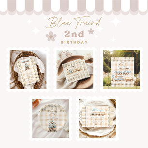 Choo Choo Train 2nd Birthday Thank You Card