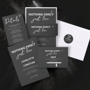 Nothing Fancy Just Love Wedding All In One Invitation