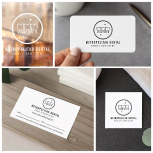 Modern Dentist Teeth Black Logo  Window Cling