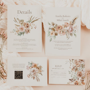 Whimsical Wildflower Meadow Wedding Invitation