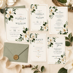 Magnolia Southern Charm Wedding Invitation