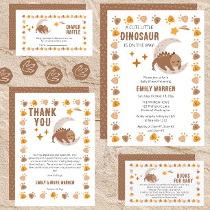 A Cute Little Dinosaur Baby Shower Books for Baby Enclosure Card