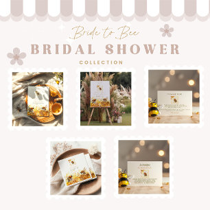 The bride to bee wildflower honey shower thank you card