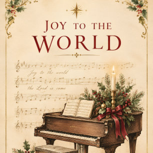 Vintage Christmas Greeting , Classical Music style Square Sticker
