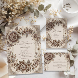 Vintage Art Nouveau Wedding Invitation