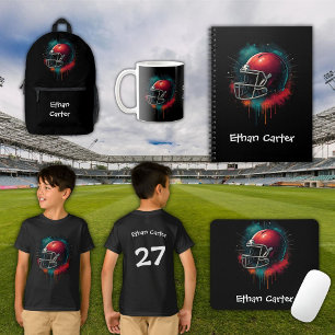 Red Green Football Helmet Kids Mousepad