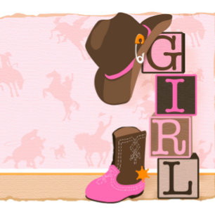 Western Cowgirl Baby Shower Thank You Note Card