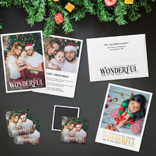 Most wonderful time 2 photo fun Christmas Holiday Card