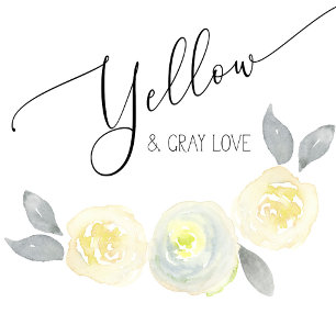 Water Yellow and Grey Wedding Invitation