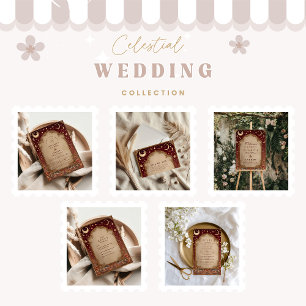 Celestial Burgundy Baroque Wedding Save The Date