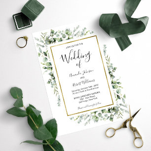 Nothing Fancy  Greenery Budget Wedding Invitations