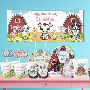 Thank You for Coming Farmyard Animals Birthday Square Sticker