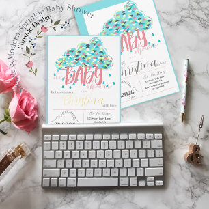 January Gold Foil Modern Baby Shower Invitation