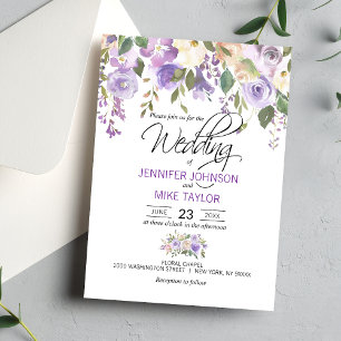 Thank you Floral Lavender Lilac Wedding Bridal Classic Round Sticker