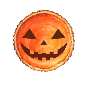 Happy Halloween Tarantula on Top of a Pumpkin