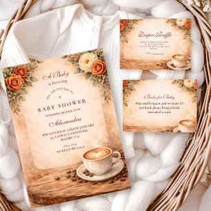 Rustic Fall A Baby Is Brewing Diapper Raffle Enclosure Card