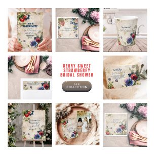 Vintage Berry Sweet Strawberry Bridal Shower  Enclosure Card