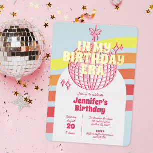 Retro Pink Disco Ball In My Birthday Era Party Napkin