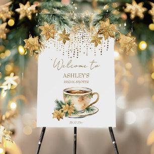 Christmas winter bridal shower tea party template