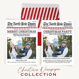 Merry Christmas Multi Photo Fun North Pole News Holiday Card