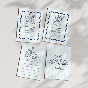 Dock Tails & Cocktails Preppy Lake Bachelorette Advice Card