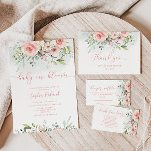 Floral blush Baby trivia baby shower game