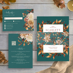 Rustic Fall Leaves Wedding Invitation